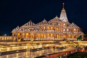 अयोध्या 29 अक्टूबर 26*दीपोत्सव से पहले रोशनी से जगमगा उठा राम जन्मभूमि परिसर