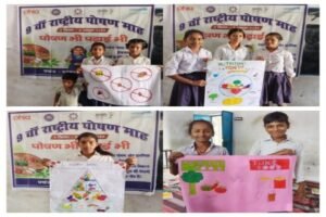 पूर्णिया बिहार 1 अक्टूबर26 पोषण माह पर बच्चों ने बनाई आकर्षक पेंटिंग एवं रंगोली, संतुलित आहार का दिया संदेश*