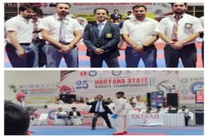 मुजफ्फरनगर, 2 अक्टूबर 2026 25वीं हरियाणा स्टेट कराटे चैंपियनशिप में रैफरी व जज रहे मुजफ्फरनगर यूपी के सिहान *राजेश कौशिक*