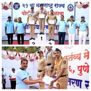 रायगड 8 अक्टूबर 26*२१ व्या महाराष्ट्र राज्य पोलीस कर्तव्य मेळाव्यात रायगडचे नाव उज्ज्वल: पोहवा. एस. के. पाटील यांना कांस्यपदक, रायगड पोलिसांच्या शिरपेचात मानाचा तुरा