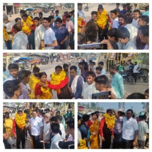 महोबा 12 अक्टूबर 26*स्वर्ण पदक विजेता टीम के खिलाड़ी का गृहनगर में भव्य स्वागत